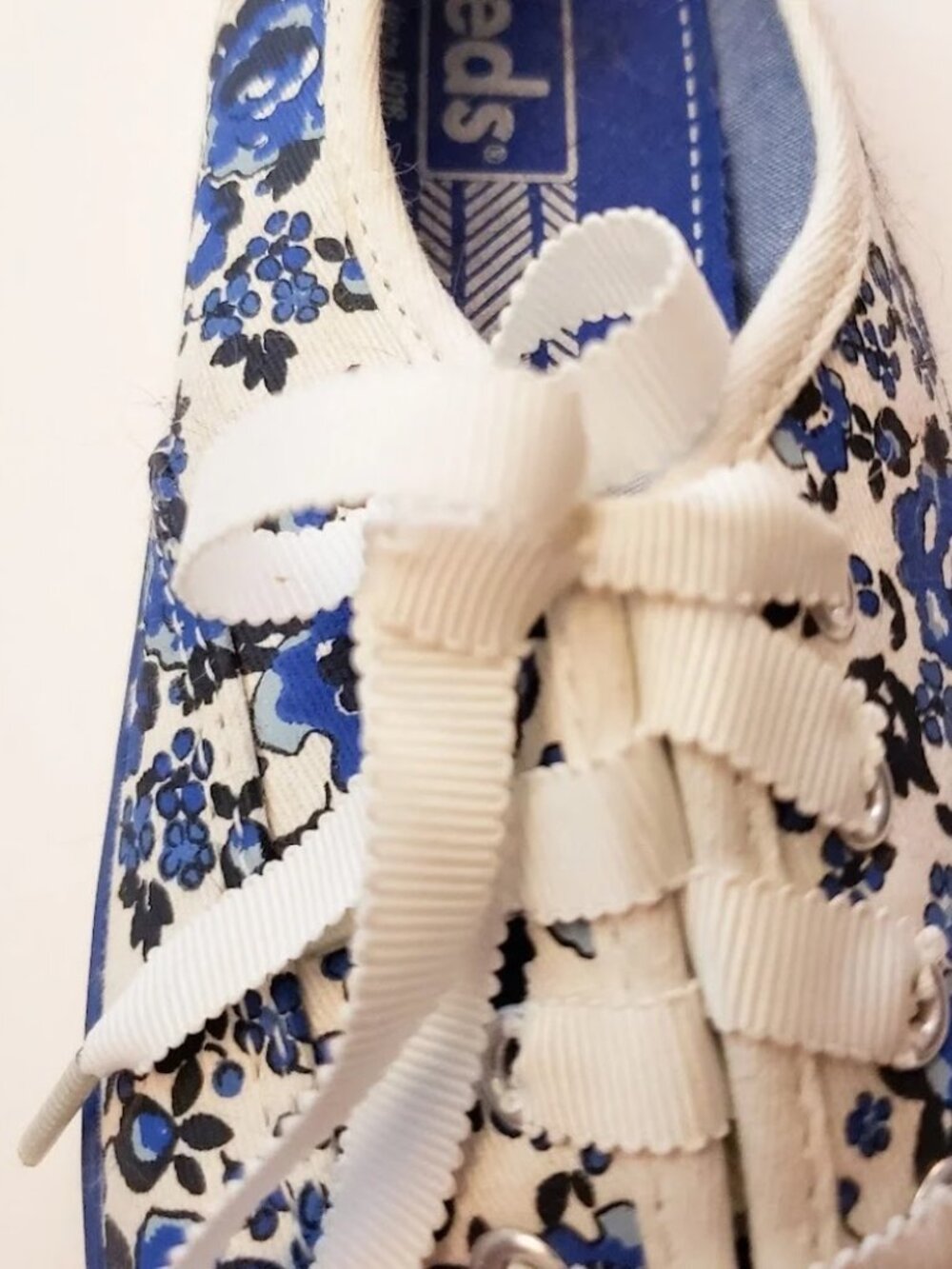 Keds Blue and White Floral Champion Sneakers - Picture 10 of 10